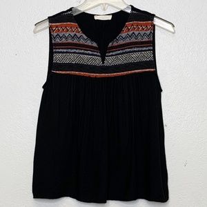 Anthropologie Embroidered Crop Tank